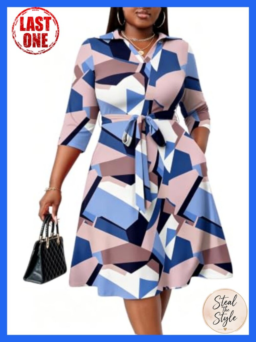 Plus Size Midi Dress for Women Casual Fit and Flare Summer Dress with Pockets